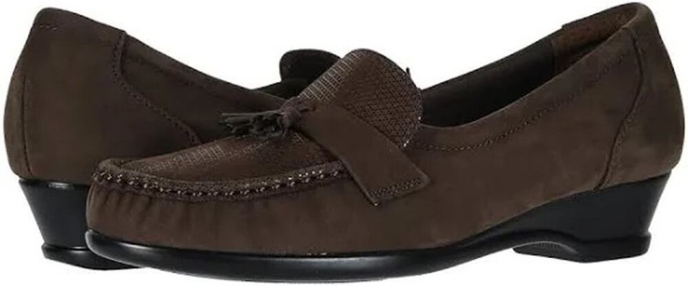 SAS Womens Taylor Wedge Loafers Size 12 M EU 42.5 Brown Leather NIB
